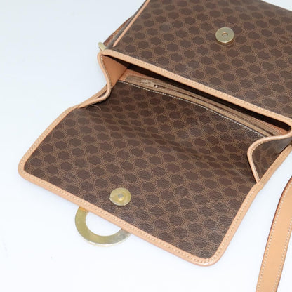 Celine Vintage Macadam Shoulder Bag Canvas and Leather, BROWN, CANVAS, Shoulder bag