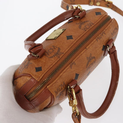 MCM Visetos Handbag Canvas and Leather, Brown, Canvas, Handbag