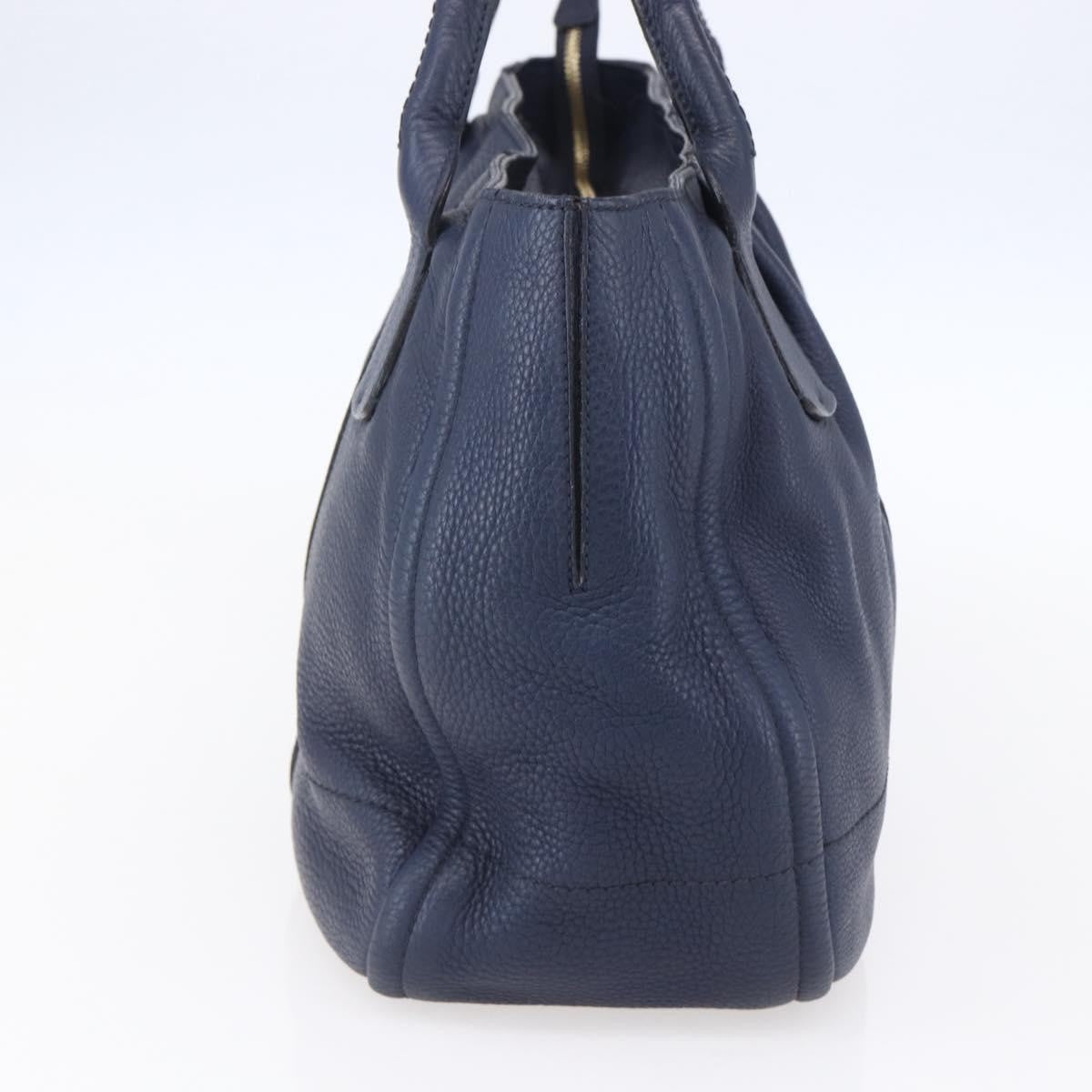 Salvatore Ferragamo Izzie Gancini Embossed Tote Soft Calf, BLUE, LEATHER, Tote bag