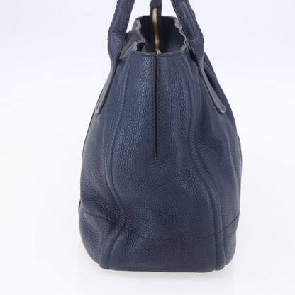 Salvatore Ferragamo Izzie Gancini Embossed Tote Soft Calf, BLUE, LEATHER, Tote bag