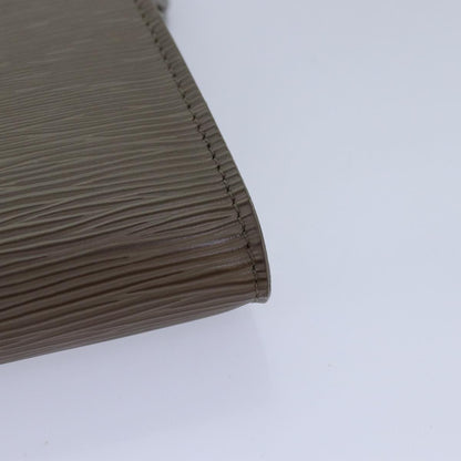 Louis Vuitton Pochette Accessoires Epi Leather, GRAY, LEATHER, Clutche & pouche