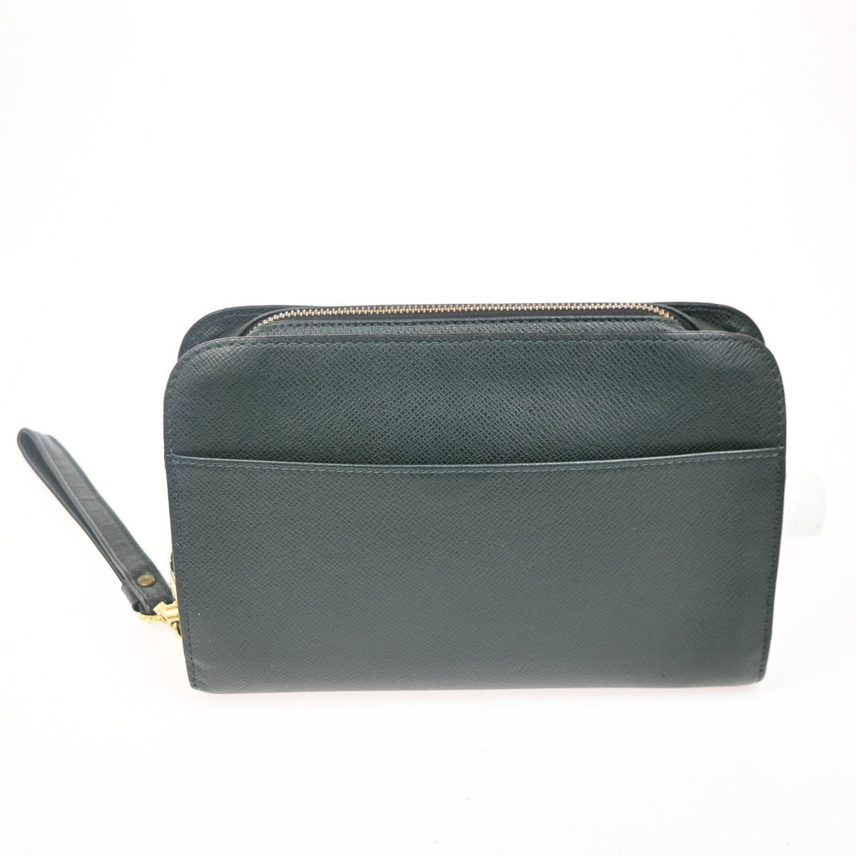 Louis Vuitton Pochette Baikal Clutch Taiga Leather, GREEN, LEATHER, Clutche & pouche