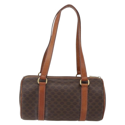 Celine Vintage Macadam Handbag Canvas and Leather, BROWN, CANVAS, Handbag