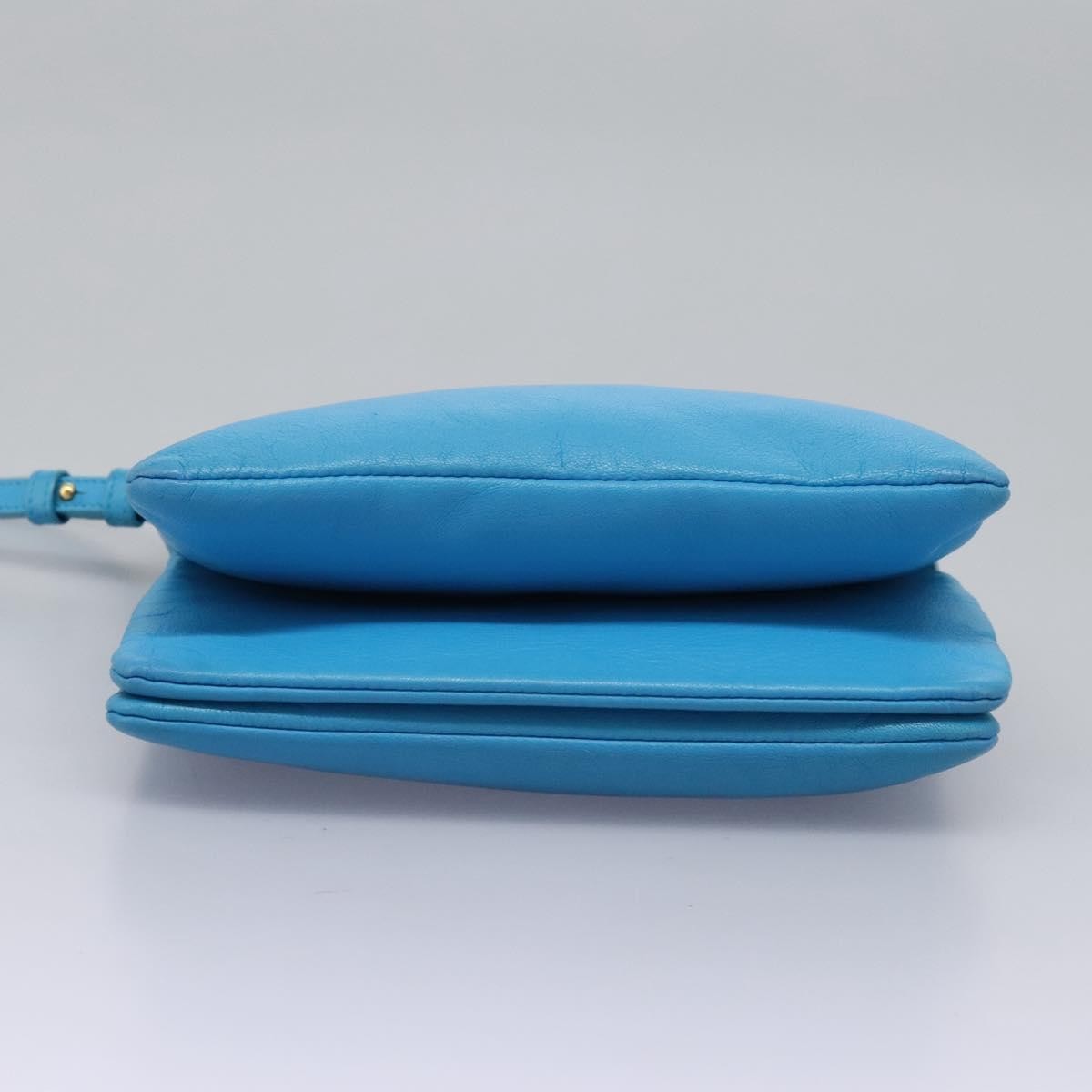 Celine Trio Crossbody Bag Leather, BLUE, LEATHER, Crossbody bag