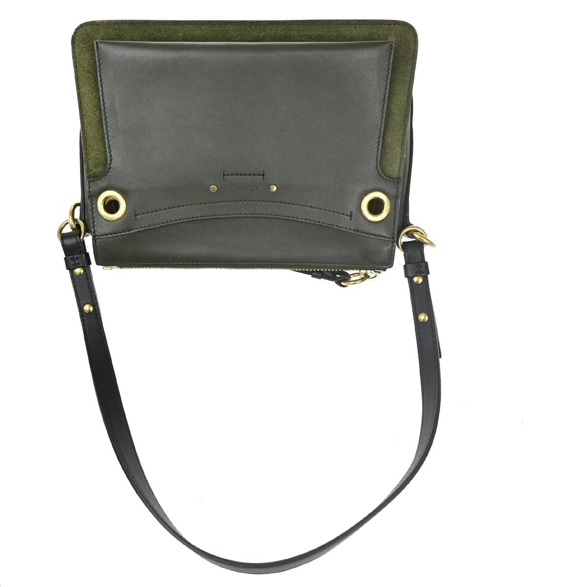 Chloe Roy Shoulder Bag Leather, Black, Suede, Shoulder Bag