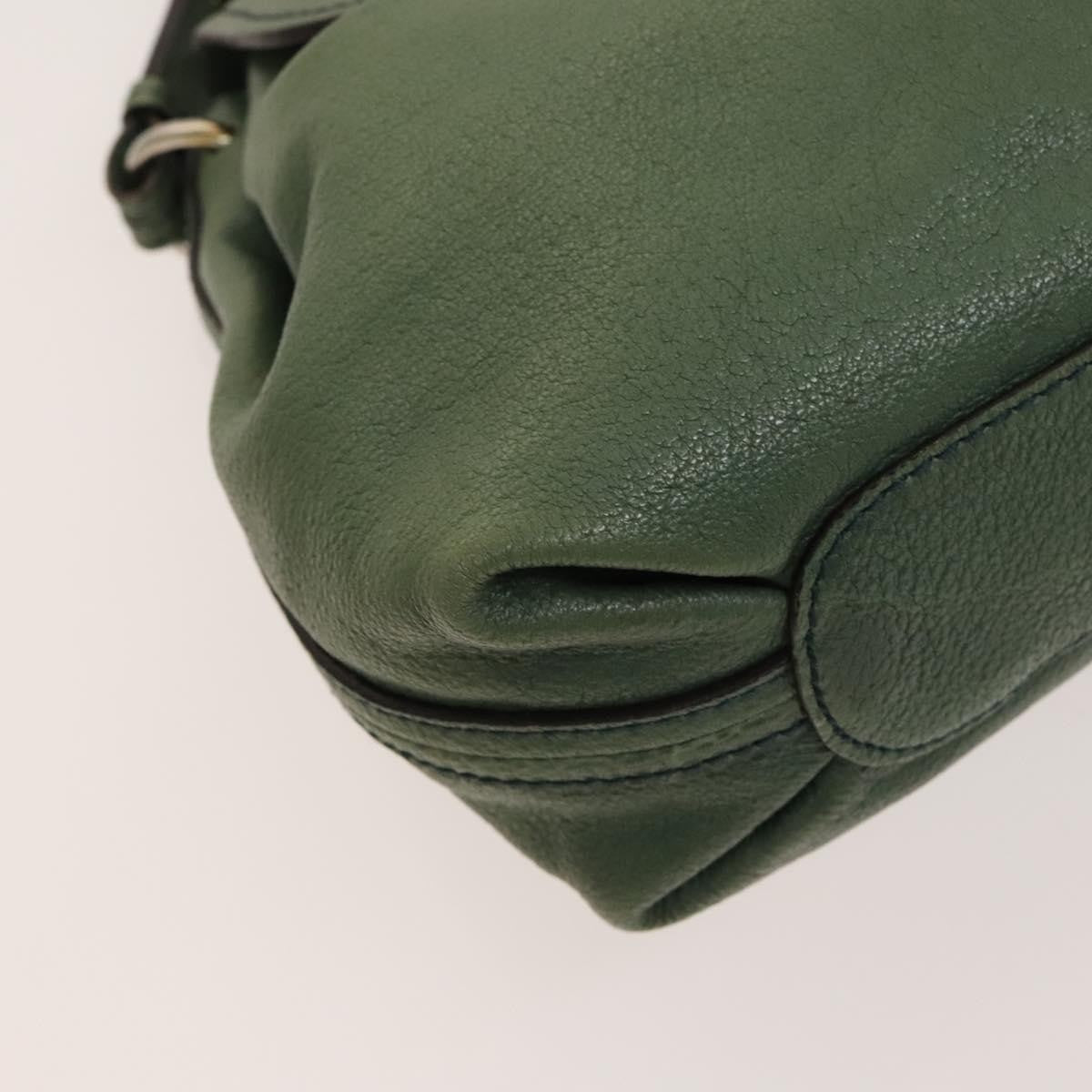 Chloe Elsie Satchel Leather, GREEN, LEATHER, Handbag