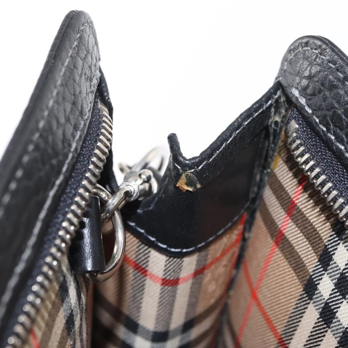 Burberry Zip Clutch Leather, BLACK, LEATHER, Clutche & pouche