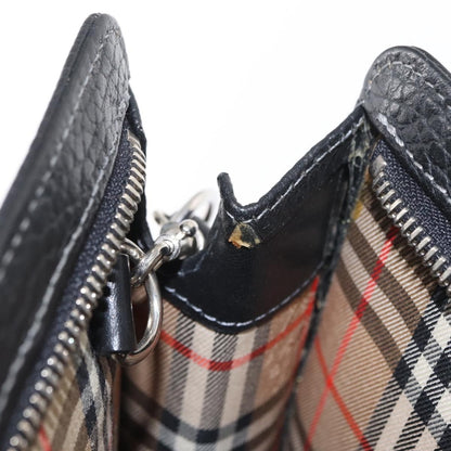 Burberry Zip Clutch Leather, BLACK, LEATHER, Clutche & pouche