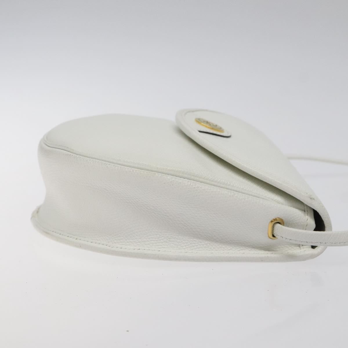 Christian Dior Flap Shoulder Bag Leather, WHITE, LEATHER, Shoulder bag