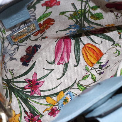 Gucci Bamboo Shopper Tote Leather, BLUE, LEATHER, Handbag