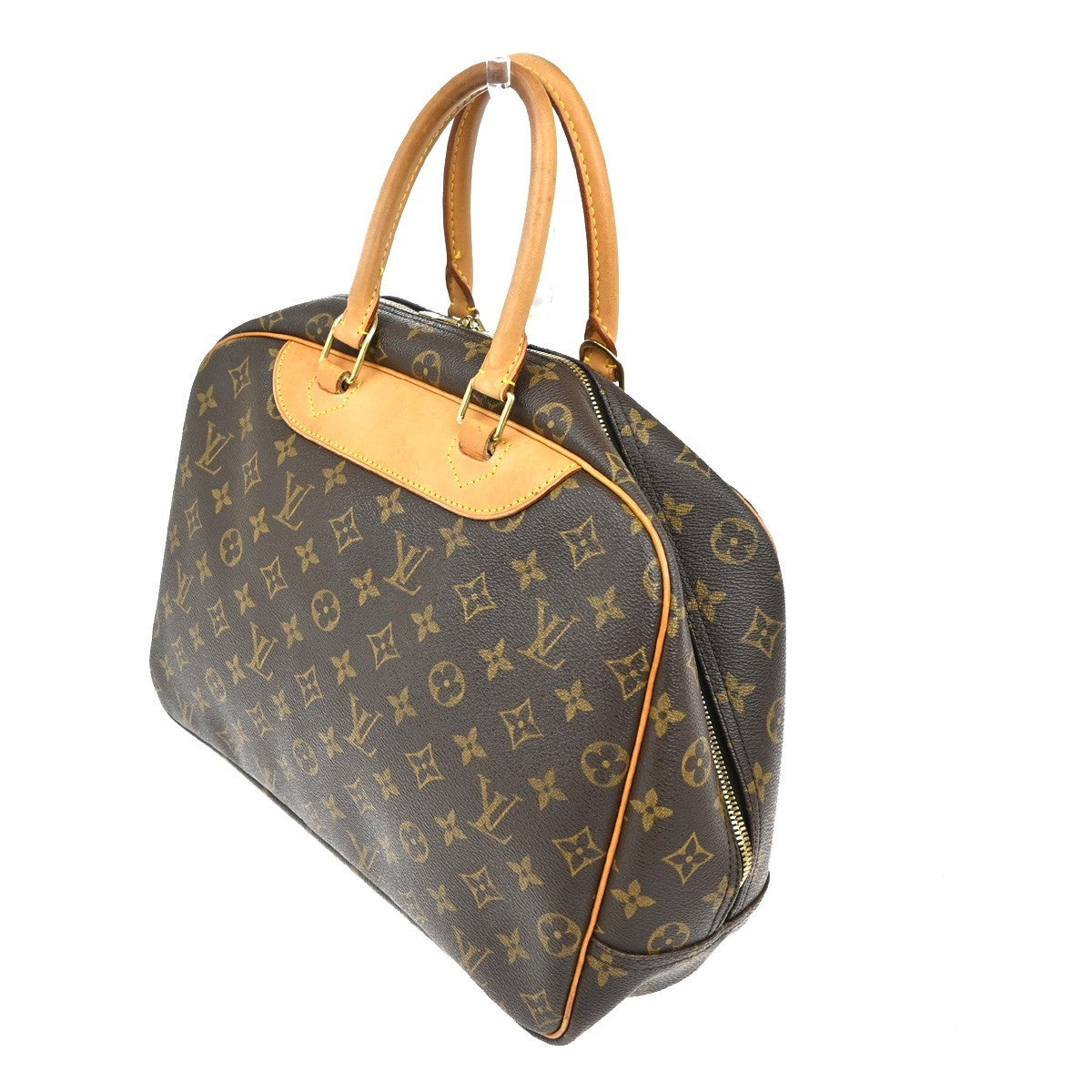 Louis Vuitton Deauville Handbag Monogram Canvas, BROWN, CANVAS, Handbag