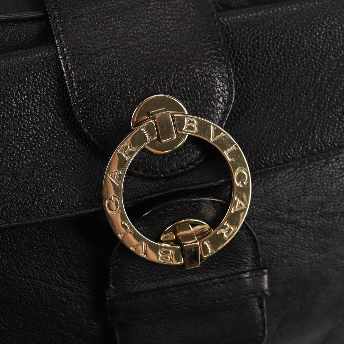 Bvlgari Chandra Top Handle Bag Leather, BLACK, LEATHER, Shoulder bag