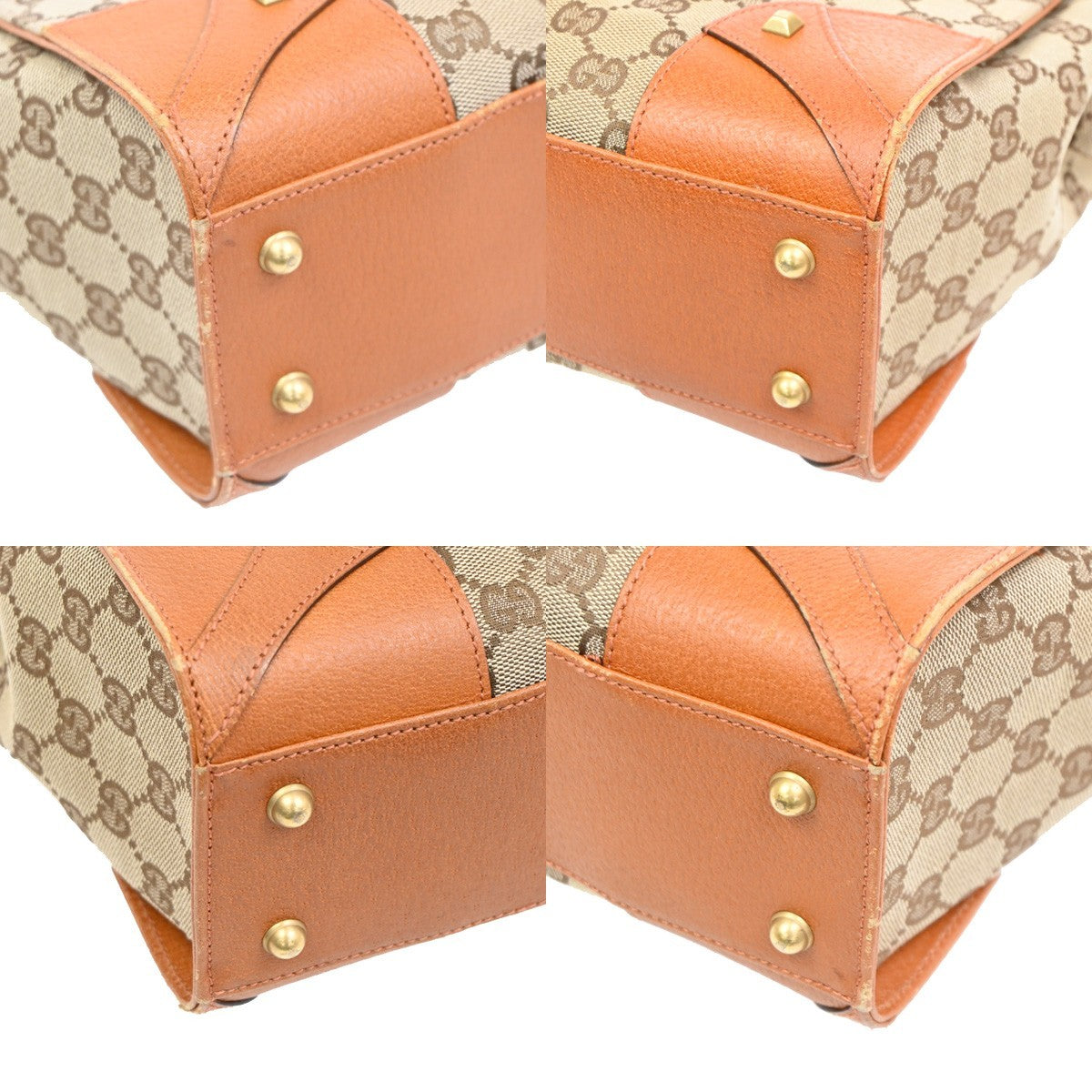 Gucci Nailhead Tote GG Canvas, BEIGE, CANVAS, Tote bag