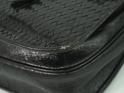 Saint Laurent Vintage Flap Crossbody Bag Leather, BLACK, LEATHER, Crossbody bag