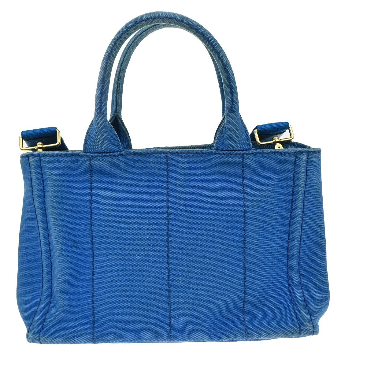 Prada Canapa Convertible Tote Canvas, BLUE, CANVAS, Tote bag