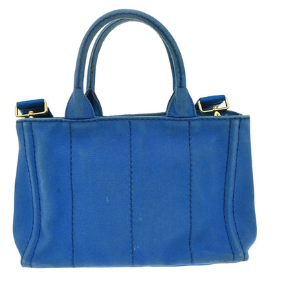 Prada Canapa Convertible Tote Canvas, BLUE, CANVAS, Tote bag
