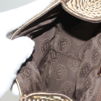 Fendi Vintage Shoulder Bag Leather, GOLD, LEATHER, Shoulder bag