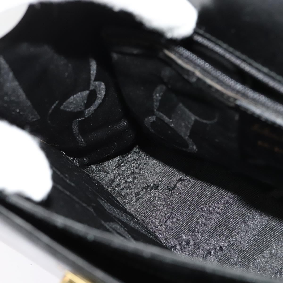 Salvatore Ferragamo Gancini Convertible Top Handle Bag Leather, BLACK, LEATHER, Handbag