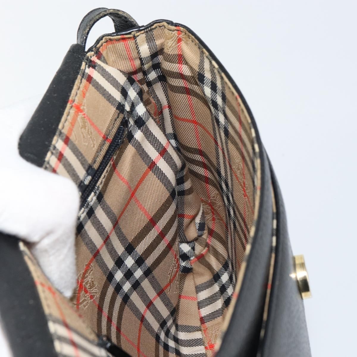 Burberry Vintage Shoulder Bag Leather, BLACK, LEATHER, Shoulder bag