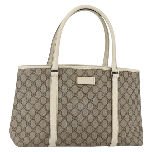 Gucci Joy Tote GG Coated Canvas with Leather, BEIGE, PVC, Tote bag