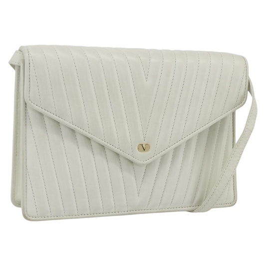 Valentino Garavani Vintage shoulder bag Leather, WHITE, LEATHER, Shoulder bag