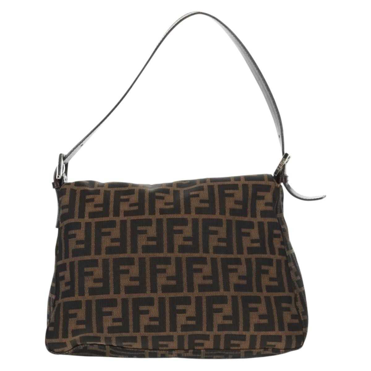 Fendi Mamma Baguette Zucca canvas, BLACK, CANVAS, Shoulder bag