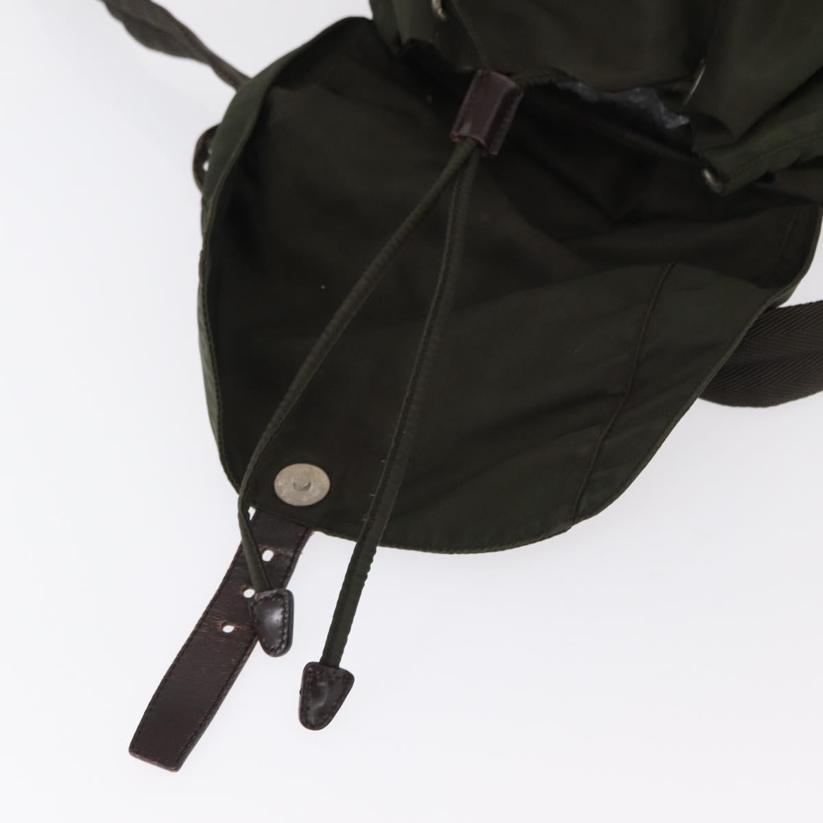 Prada Vela Double Front Pocket Backpack Tessuto with Saffiano Leather, KHAKI, NYLON, Backpack