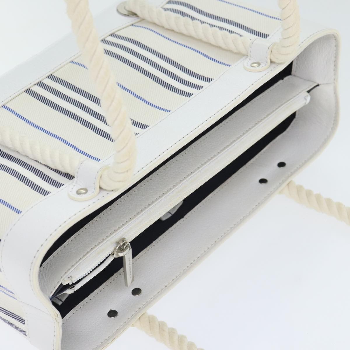 Burberry Vintage Handbag Canvas, WHITE, CANVAS, Handbag