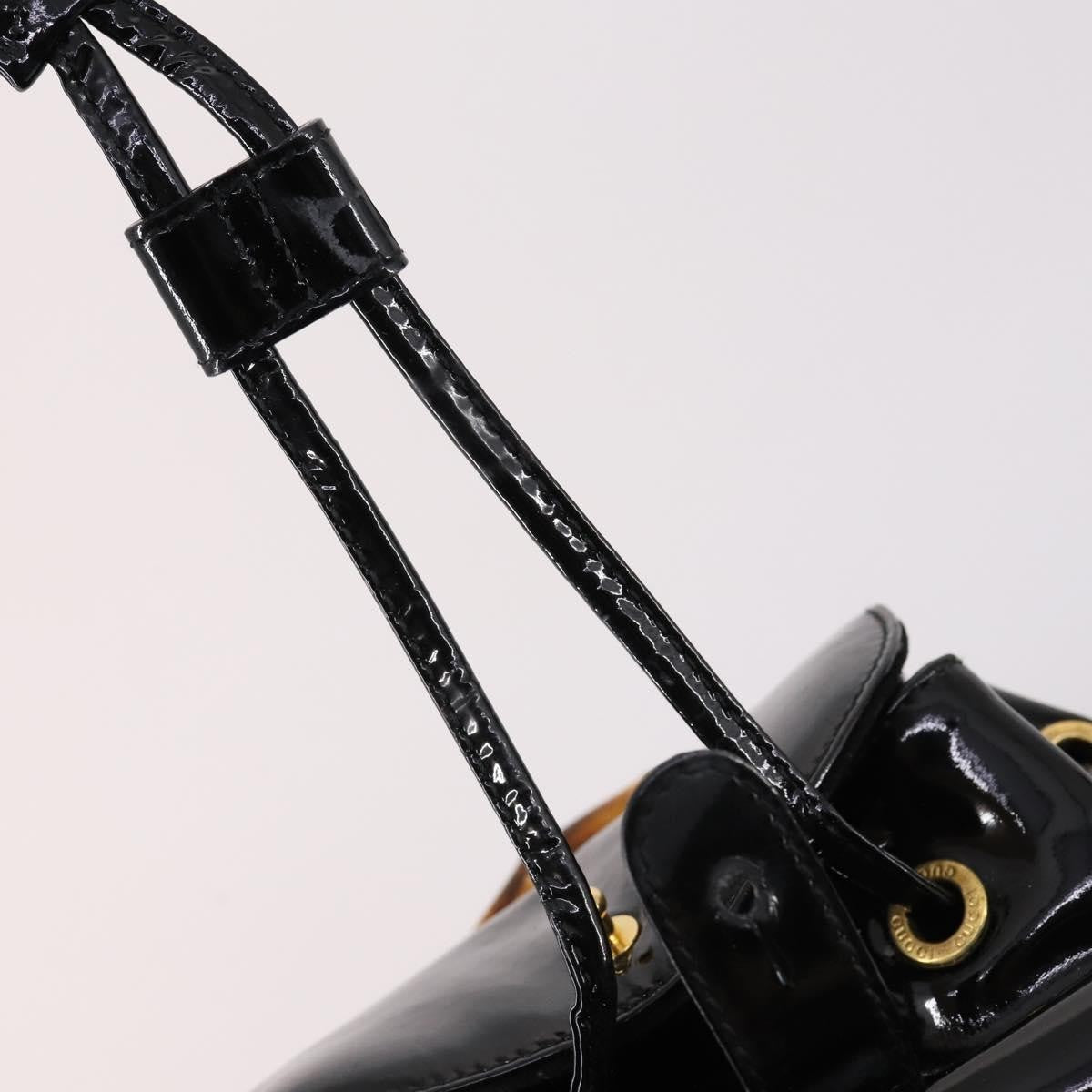 Gucci Vintage Bamboo Backpack Patent, BLACK, PATENT_LEATHER, Backpack