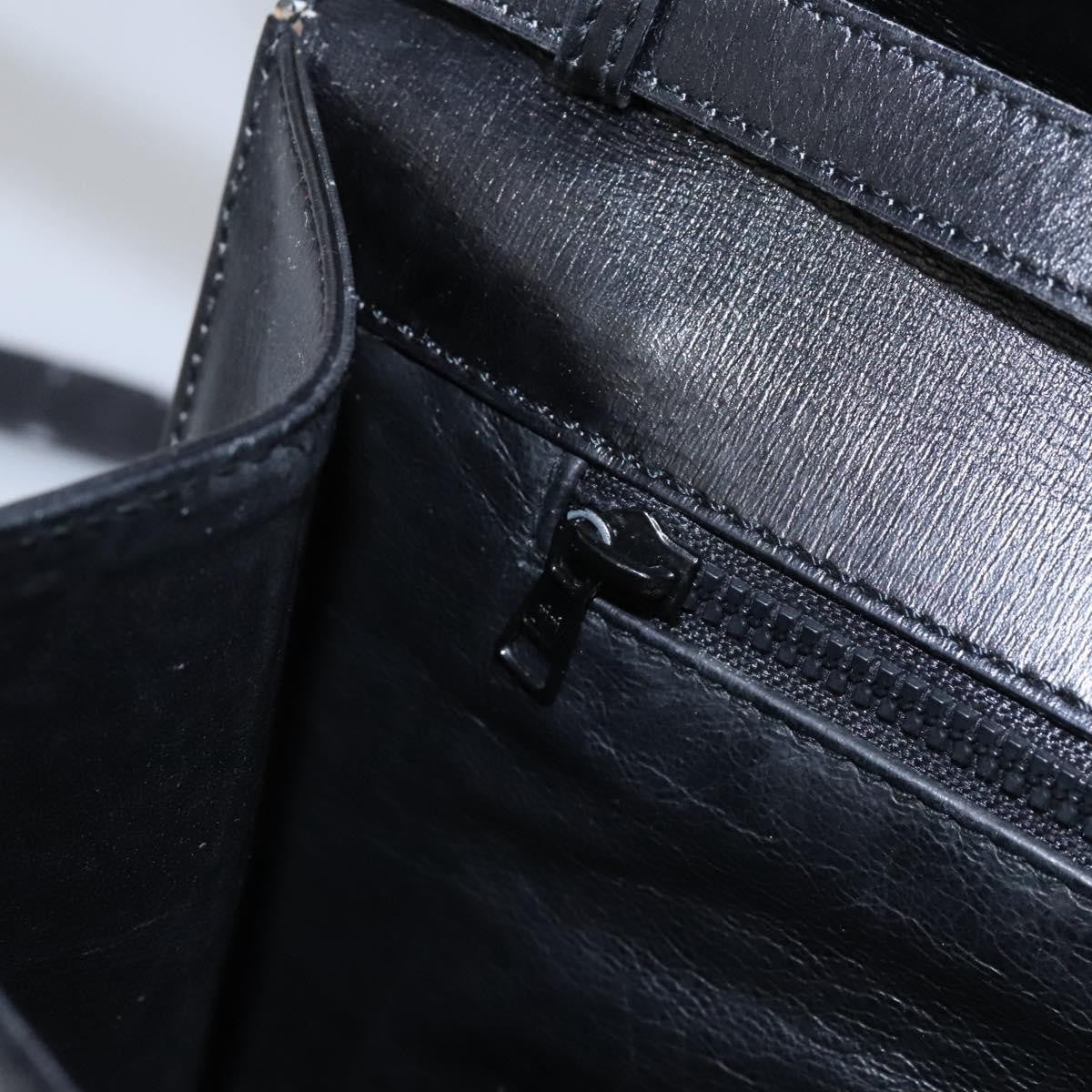 Celine Vintage Circle Logo Crossbody Bag Leather, BLACK, LEATHER, Crossbody bag