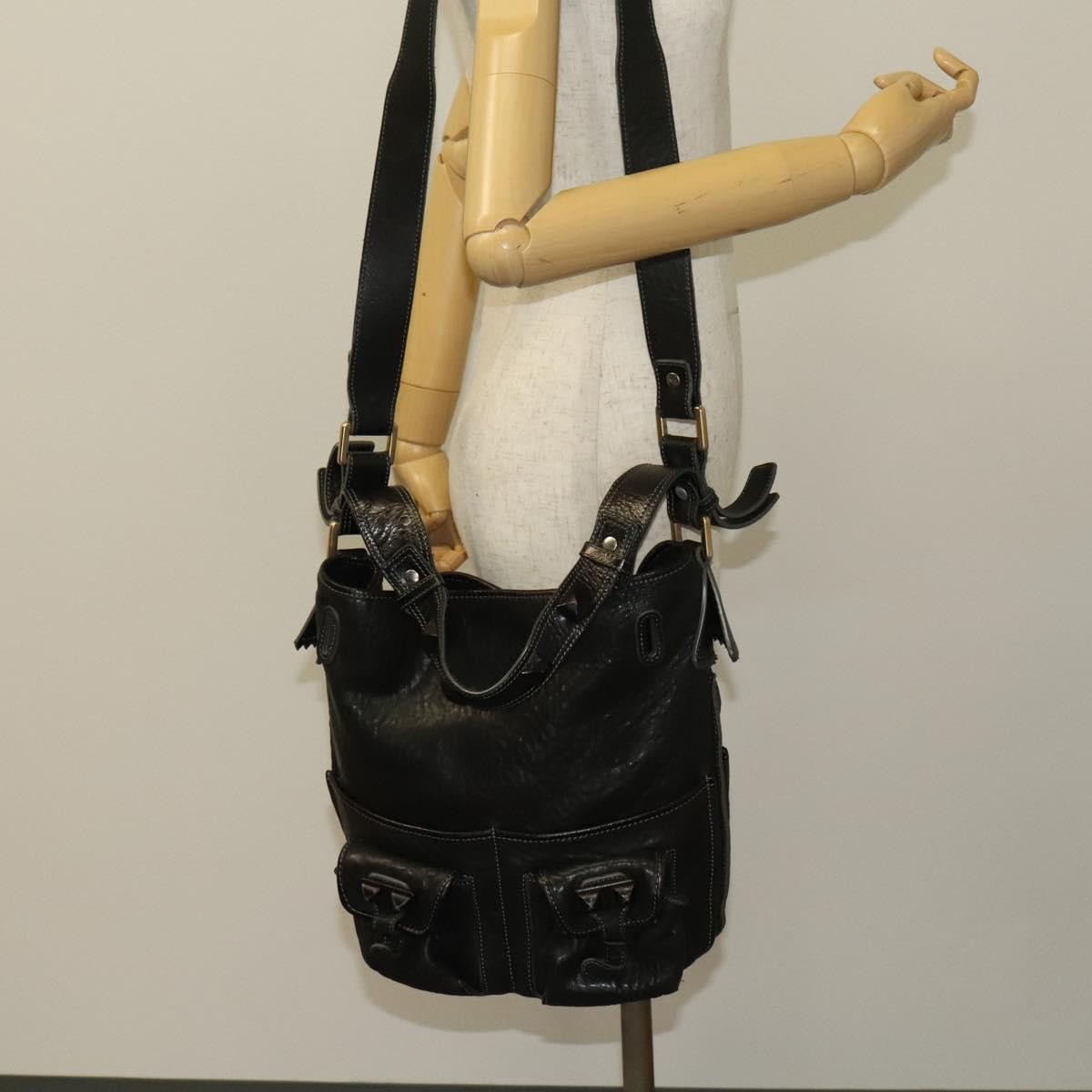 Chloe Vintage Shoulder Bag Leather, BLACK, LEATHER, Shoulder bag