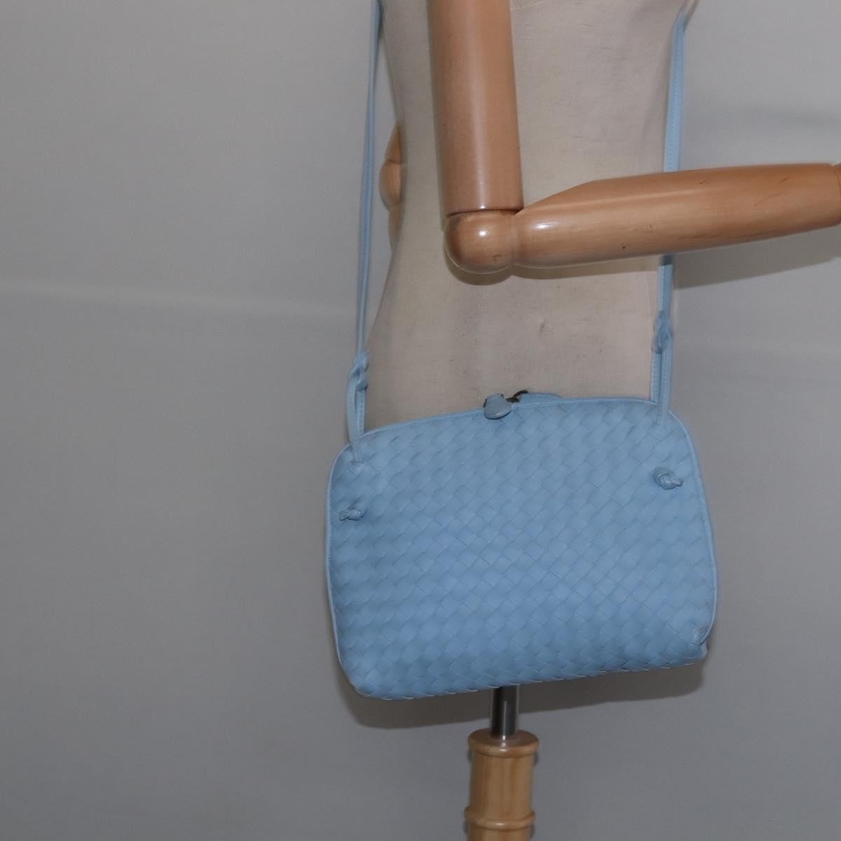 Bottega Veneta Nodini Crossbody Bag Intrecciato Nappa, BLUE, LEATHER, Crossbody bag