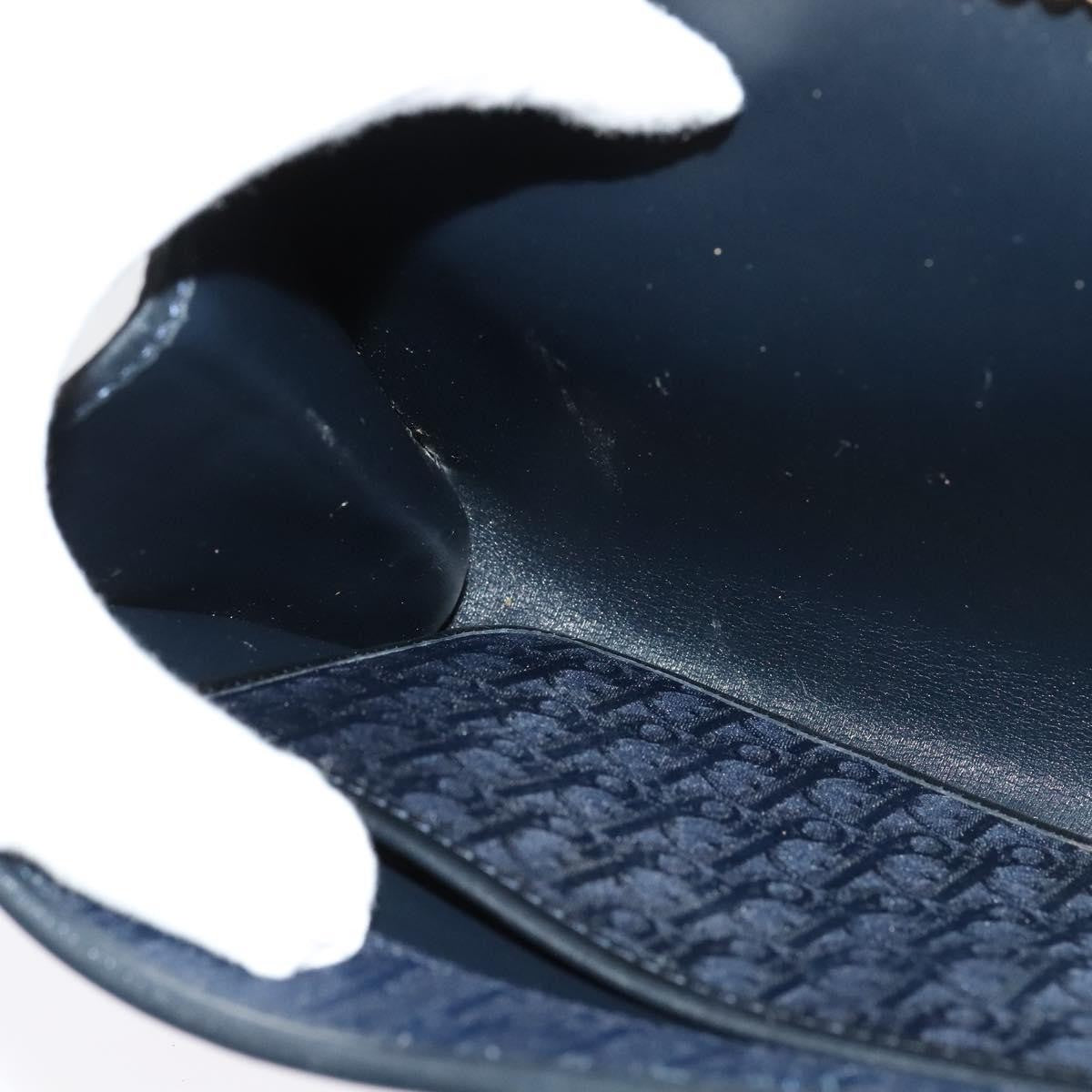 Christian Dior Vintage Chain Flap Shoulder Bag Diorissimo Canvas, NAVY, CANVAS, Shoulder bag