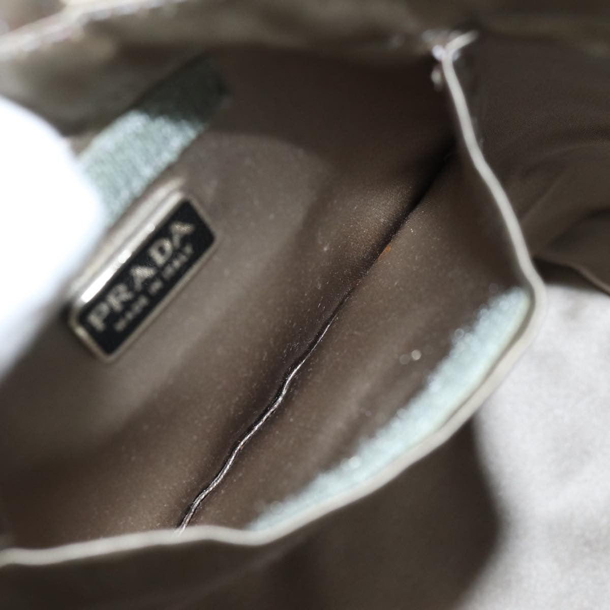 Prada Vintage Handbag Tessuto, SILVER, NYLON, Handbag