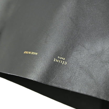 Celine Horizontal Cabas Tote Leather, BLACK, LEATHER, Tote bag