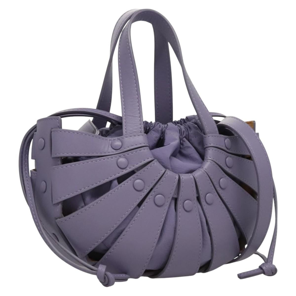 Bottega Veneta Shell Bag Leather, Purple, Leather, Shoulder Bag