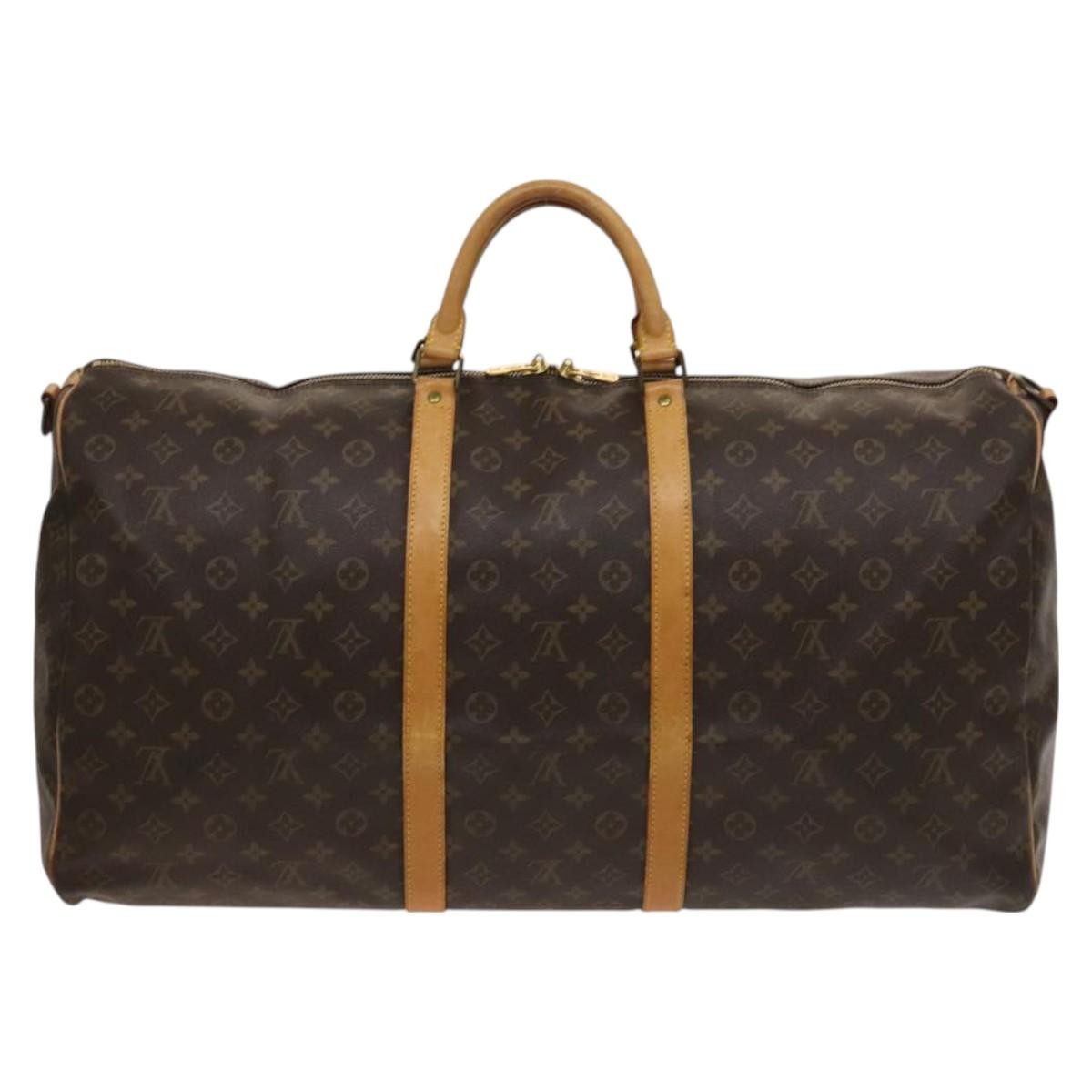 Louis Vuitton Keepall Bandouliere Bag Monogram Canvas, BROWN, CANVAS, Travel bag