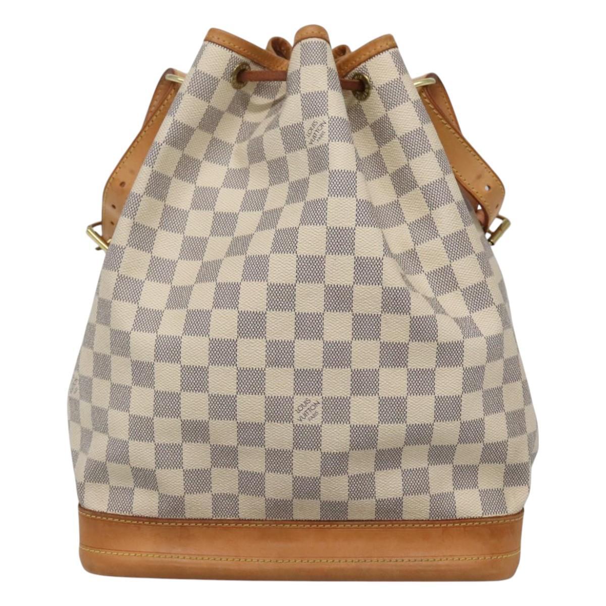 Louis Vuitton Noe Handbag Damier, WHITE, CANVAS, Handbag