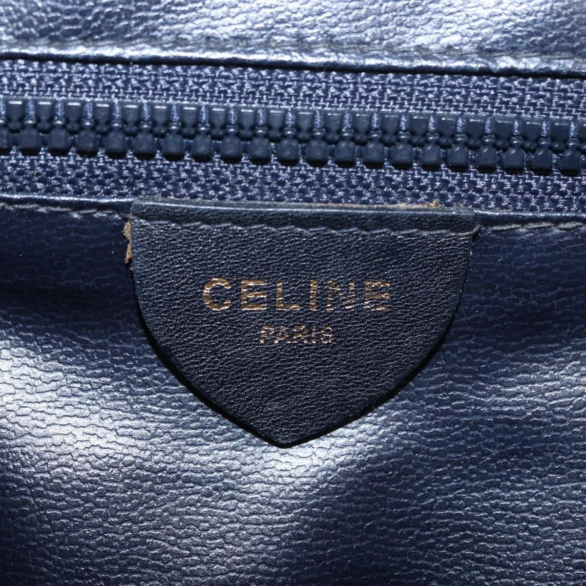 Celine Vintage Macadam Shoulder Bag Canvas and Leather, BLACK, CANVAS, Shoulder bag