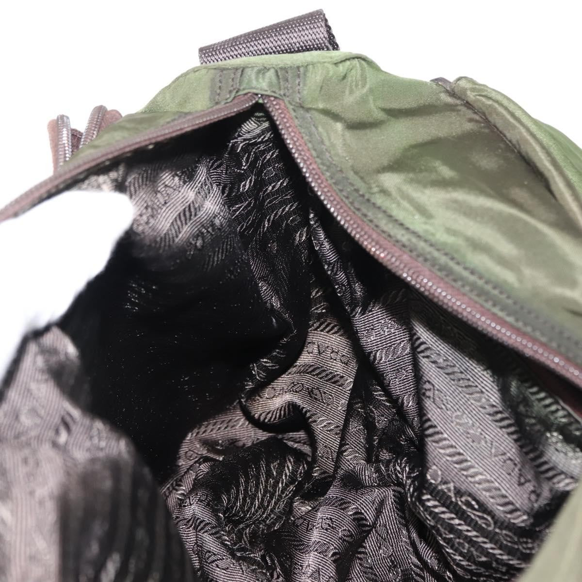 Prada Zip Buckle Messenger Bag Tessuto, KHAKI, NYLON, Crossbody bag