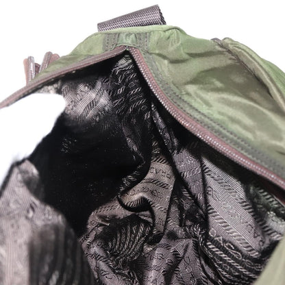 Prada Zip Buckle Messenger Bag Tessuto, KHAKI, NYLON, Crossbody bag