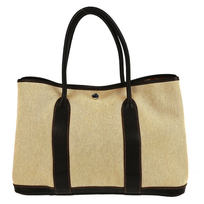 Hermes Optical H Garden Party Tote Toile and Leather, BEIGE, CANVAS, Tote bag