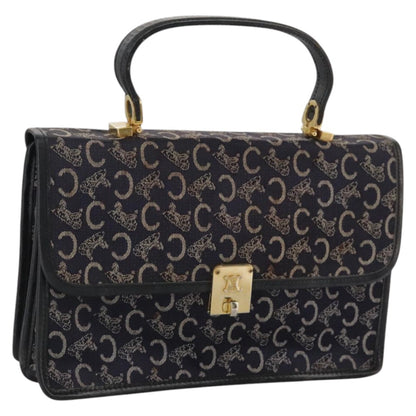 Celine C Sulky Handbag Canvas, NAVY, CANVAS, Handbag