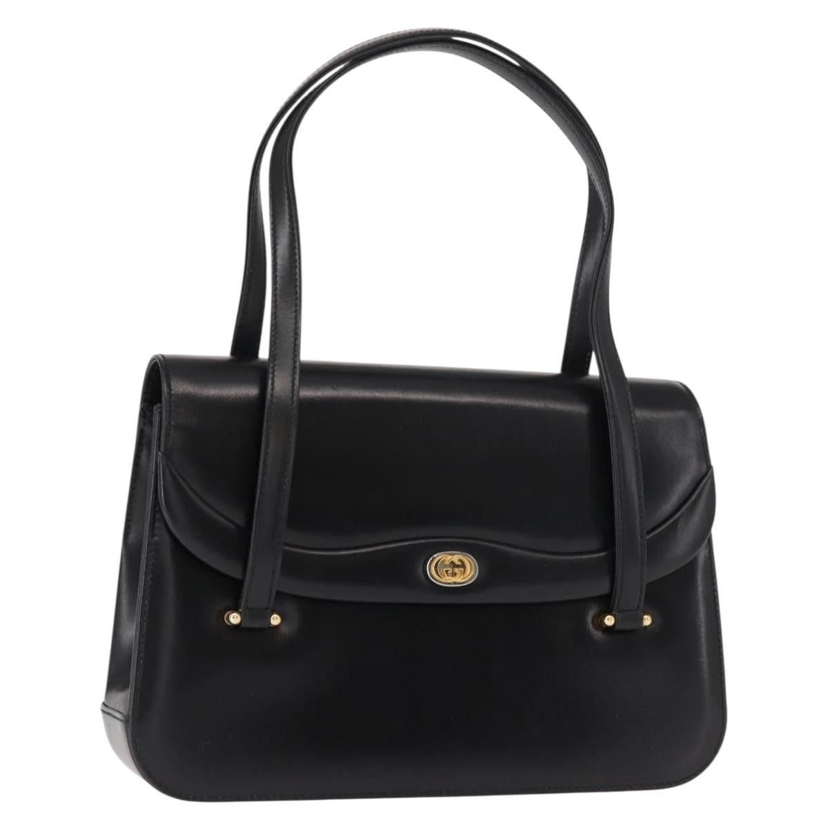 Gucci Vintage Handbag Leather, BLACK, LEATHER, Handbag