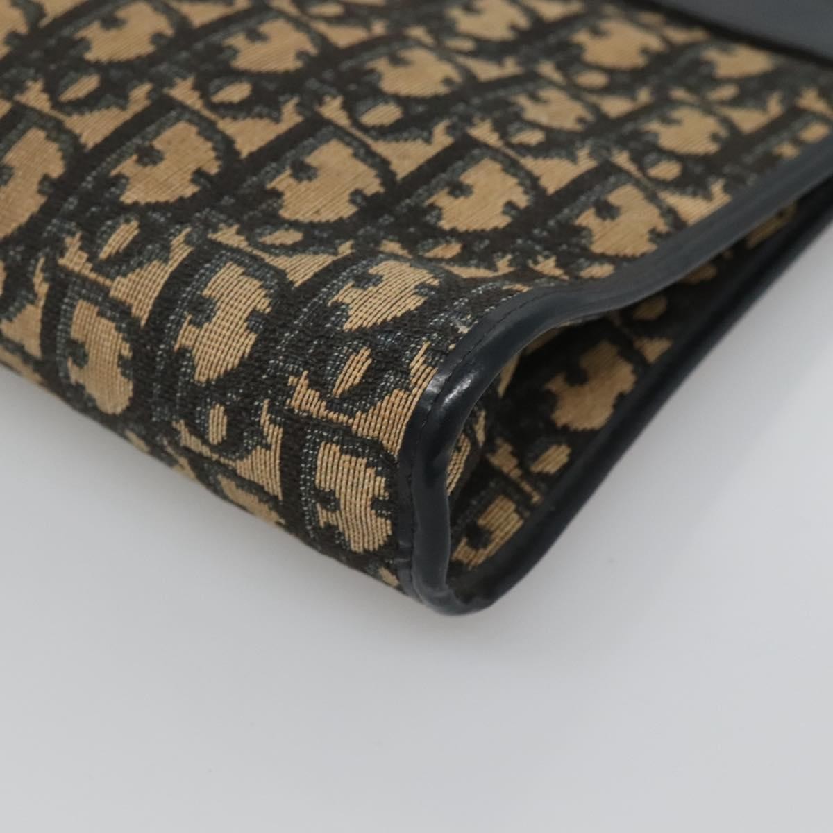 Christian Dior Vintage Trotter Shoulder Bag Canvas, NAVY, CANVAS, Shoulder bag