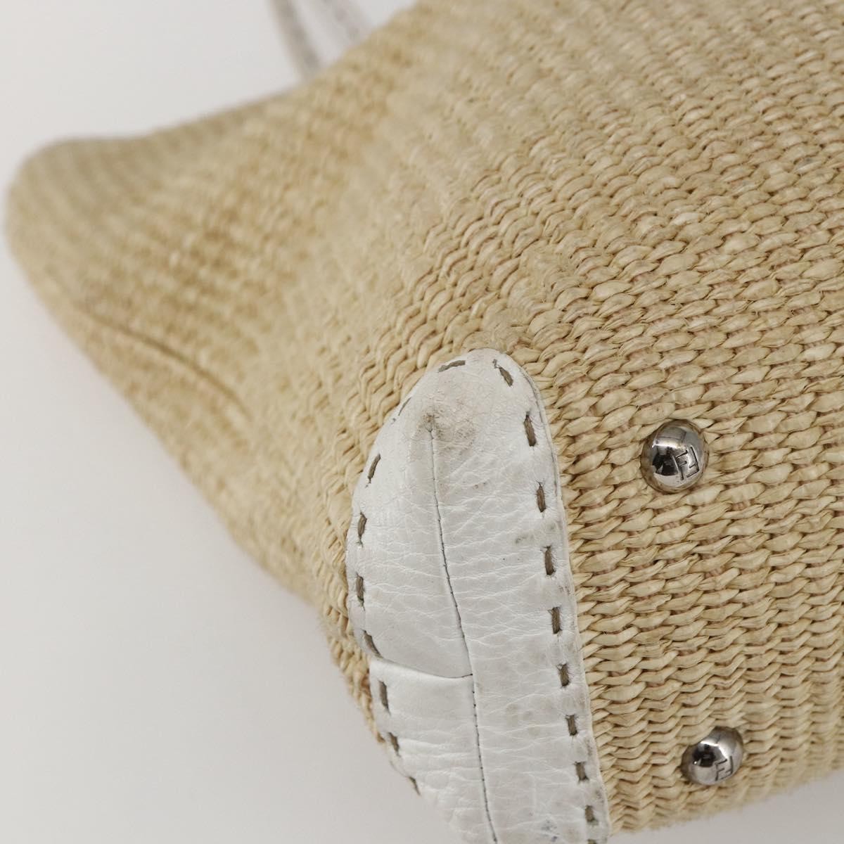 Fendi Selleria Tote Bag Raffia, BEIGE, WICKER, Tote bag