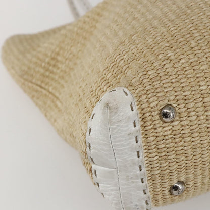 Fendi Selleria Tote Bag Raffia, BEIGE, WICKER, Tote bag