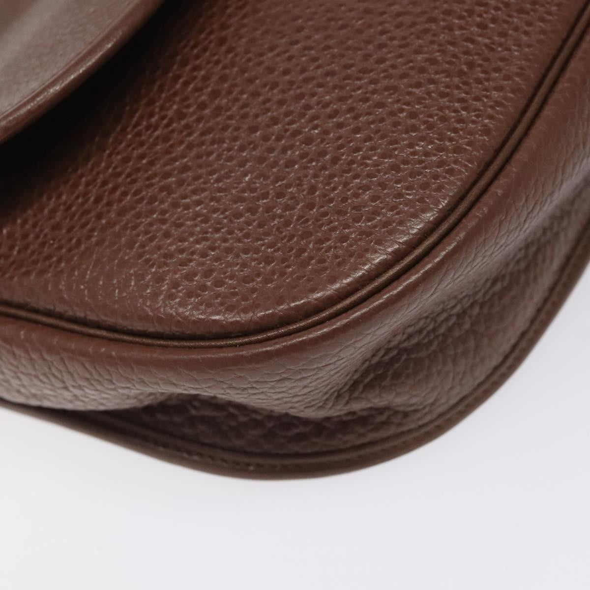 Christian Dior Vintage Shoulder Bag Leather, BROWN, LEATHER, Shoulder bag