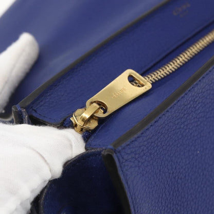 Celine Trapeze Bag Leather with Suede, BLUE, LEATHER, Handbag