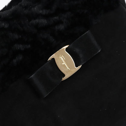 Salvatore Ferragamo Vala Handbag Suede, BLACK, SUEDE, Handbag